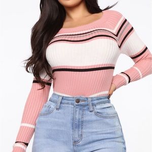 Pink ribbed sweater
